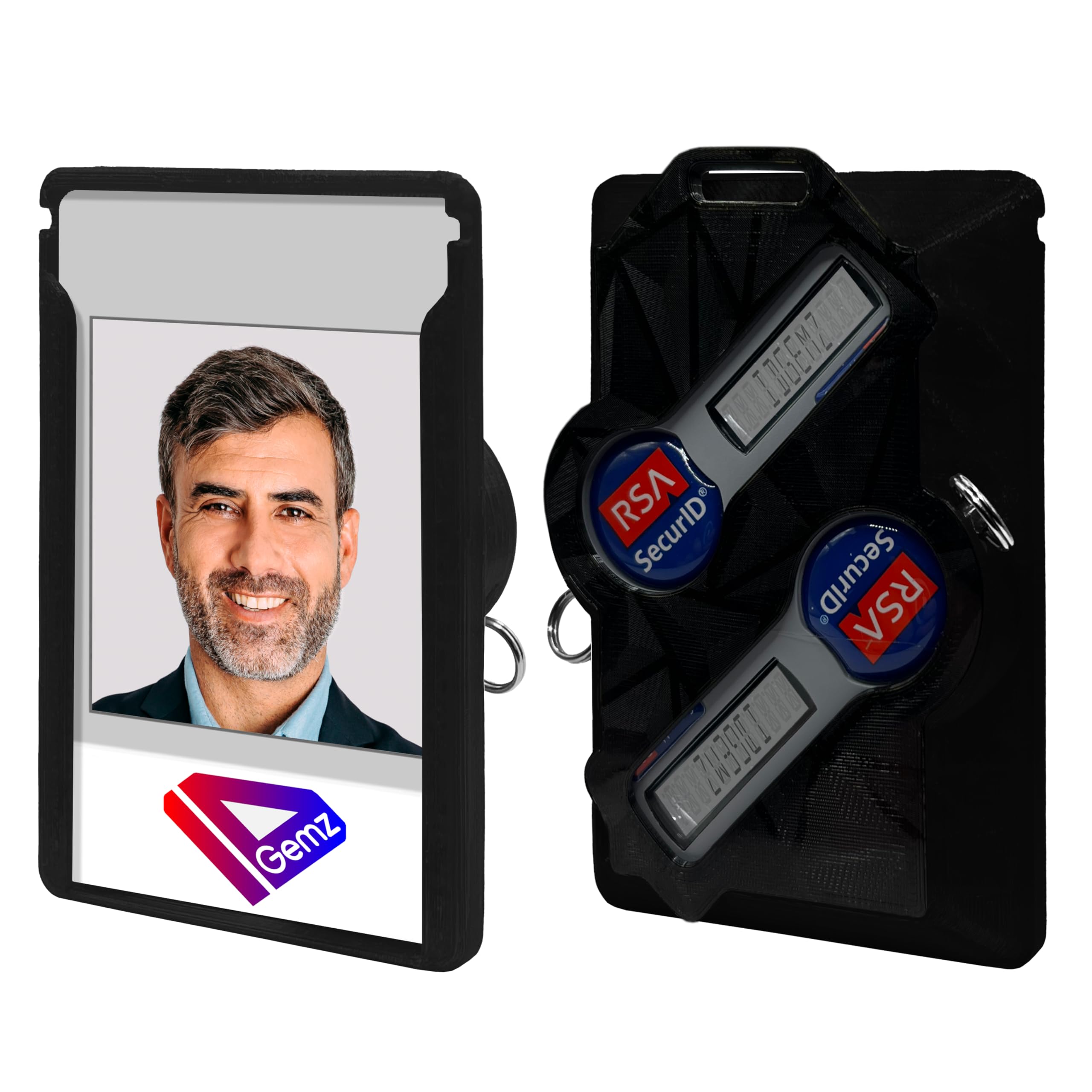 Badge Holder for RSA SecurID Tokens - Holds up to 3 Badges (Onyx Black, Holds 2 Tokens)