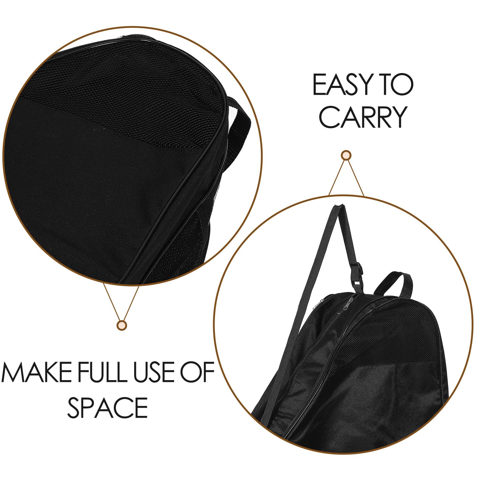Borsa per Pattini a Rotelle 3 Strati Nera Tracolla e Zaino Ergonomico, Organizer Porta Scarpe per Pattinaggio, Accessorio Leggero e Capiente per Trasporto Comodo