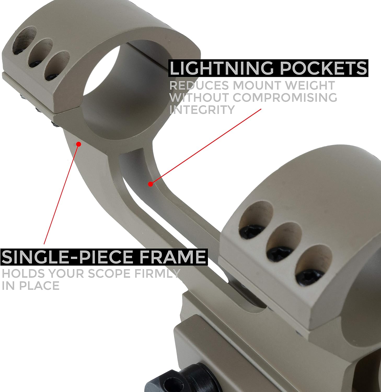 Monstrum ZR253 H-Series Cantilever Lightweight Offset Picatinny Scope Mount | 1 Inch Diameter | Flat Dark Earth : Sports & Outdoors