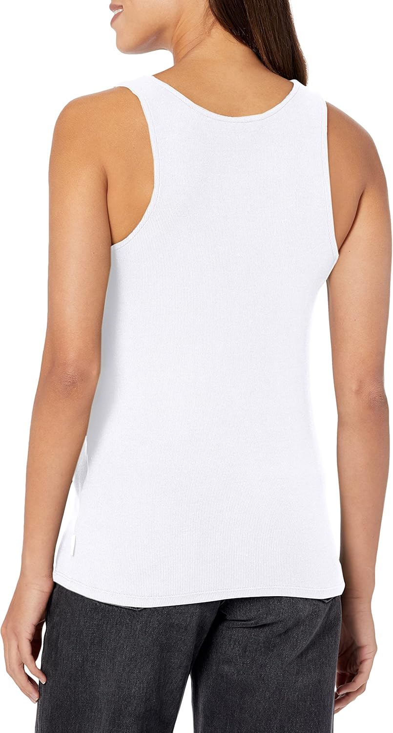 Calvin Klein Women's Ribbed Scoop Neck Button Tank Top - Image 2