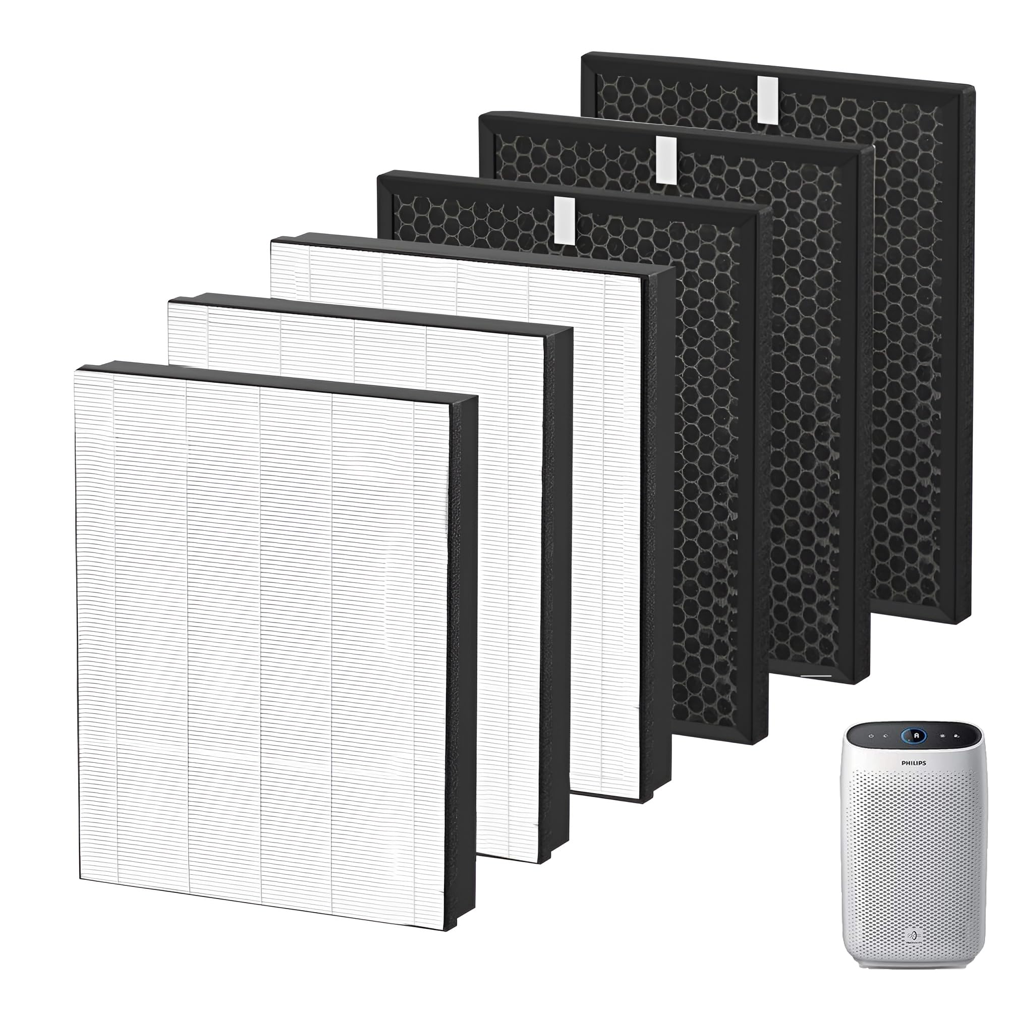 Value Pack Filter Set (3Pcs) - FY1410 (HEPA) White FY1413 (Carbon) High Efficiency Replacement Filter Set Compatible With Philips Air Purifier 1000 Series AC1215, AC1217, AC1211||Value PACK WH 1215||3-image-40