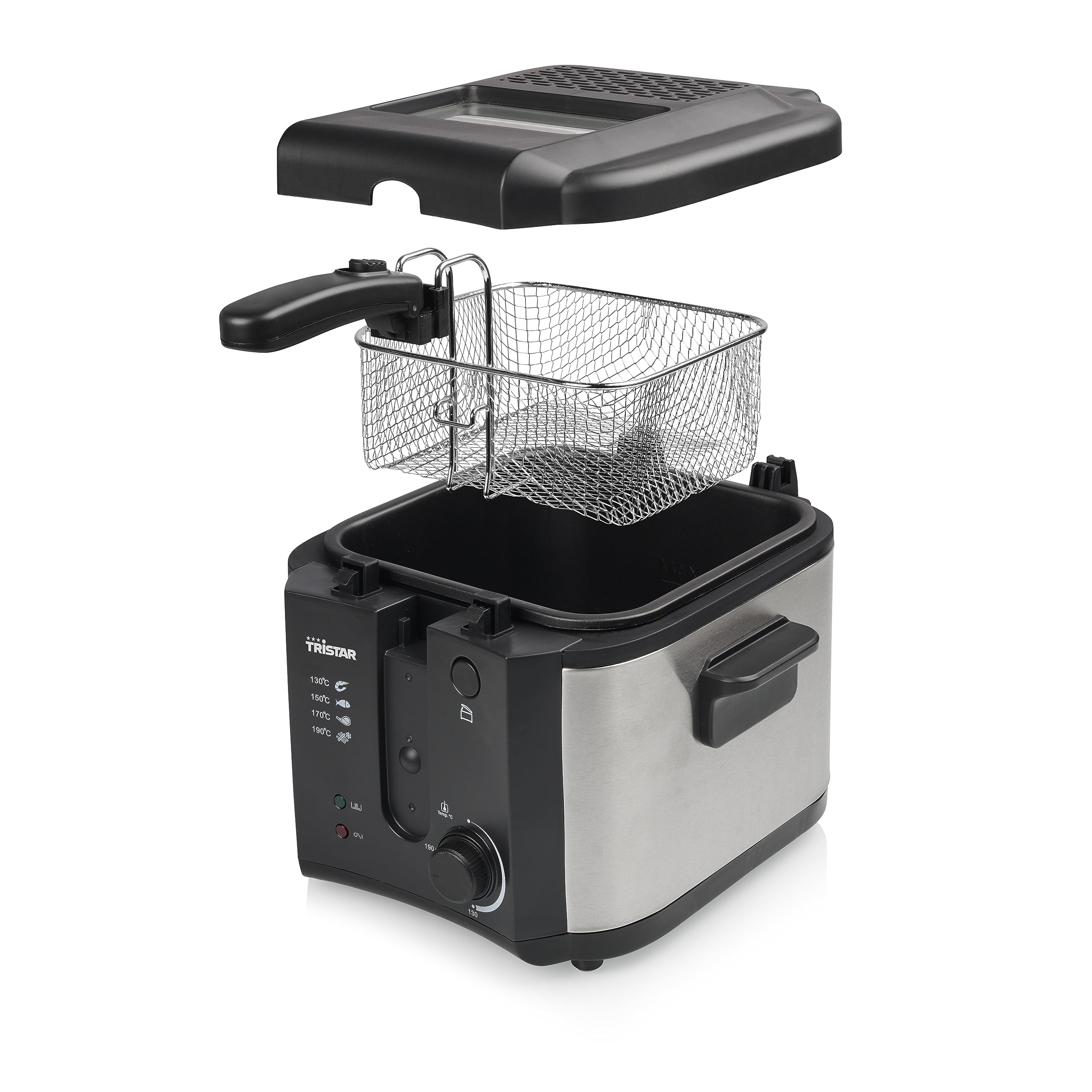 Friggitrice Tristar - Volume 2,5 L - Maniglia pieghevole - Maniglie Cool Touch - 1600 W - FR-6878