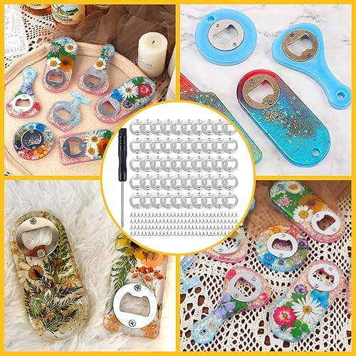 Vista 15 de Juego de 100 piezas de herramientas para abridor de botellas de acero inoxidable de metal (plateado, juego de 100 unidades)