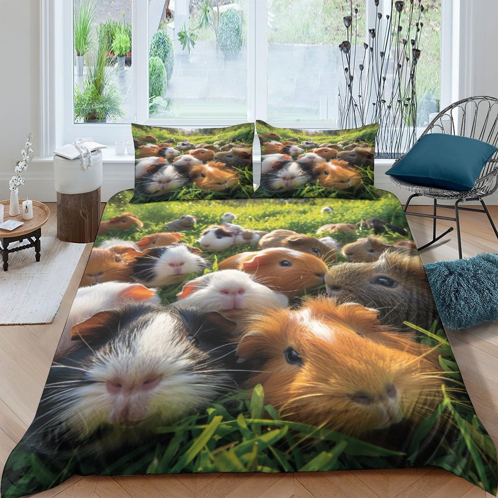 Housse de couette cochon d'Inde pour chambre d'enfant et lit king size
