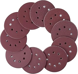 Khanka 125 Piece Sandpaper Set 10 Grades 5 Inch 8 Hole Sanding Disc Replacement for Orbital Sander, Include 60, 80, 100, 120, 150,180, 240, 320, 400, 600 Grits