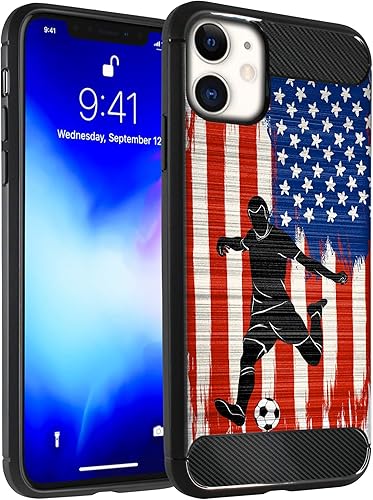 Miniatura 8 de CasesOnDeck - Funda compatible con Apple iPhone 11 / iPhone XI (2019) de 6.1 pulgadas, funda delgada de fibra de carbono TPU para acentuar arañazos