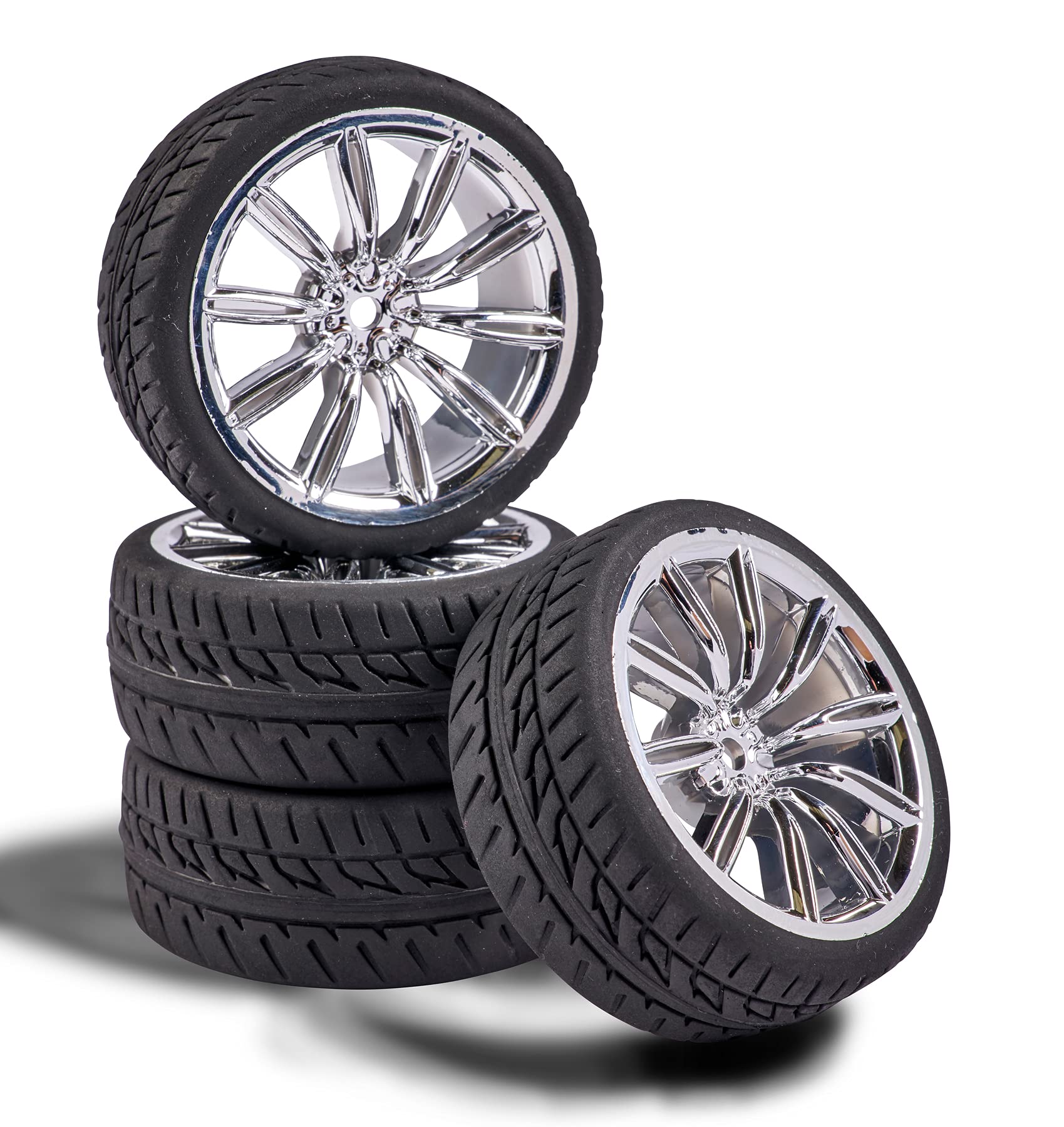 Carson 1:10 Truggy Reifen/Felgen-Set – 2 Stück, Schwarz, Für RC-Offroad Fahrzeuge, 80 Mm Durchmesser