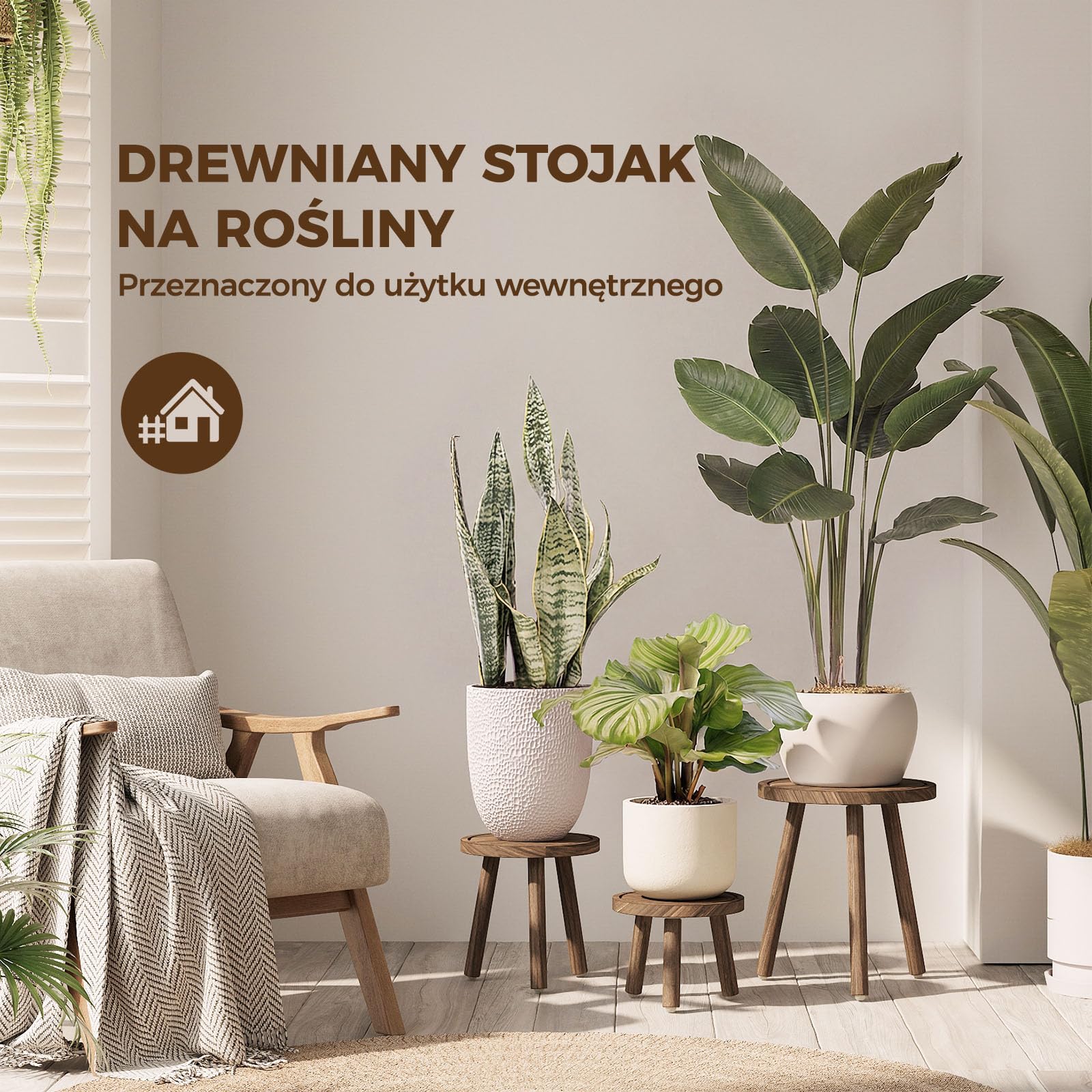 Bamworld Stojaki Na Rośliny Wnętrzne 3 Sztuk Pojedynczy Stojak Na Rośliny Dla Wiele Roślin Krzesło Ogrodowe Ze Drewna Do Tarasu Ogrodu Balkonu Salonu Sypialni