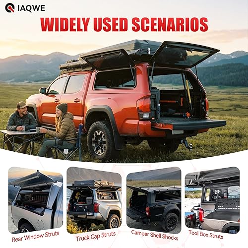 Miniatura 3 de IAQWE C16-11028 - Amortiguadores de gas de 12 pulgadas, 40 libras/178N, soportes de elevación de 12 pulgadas para A.R.E Leer Camper Shell Truck