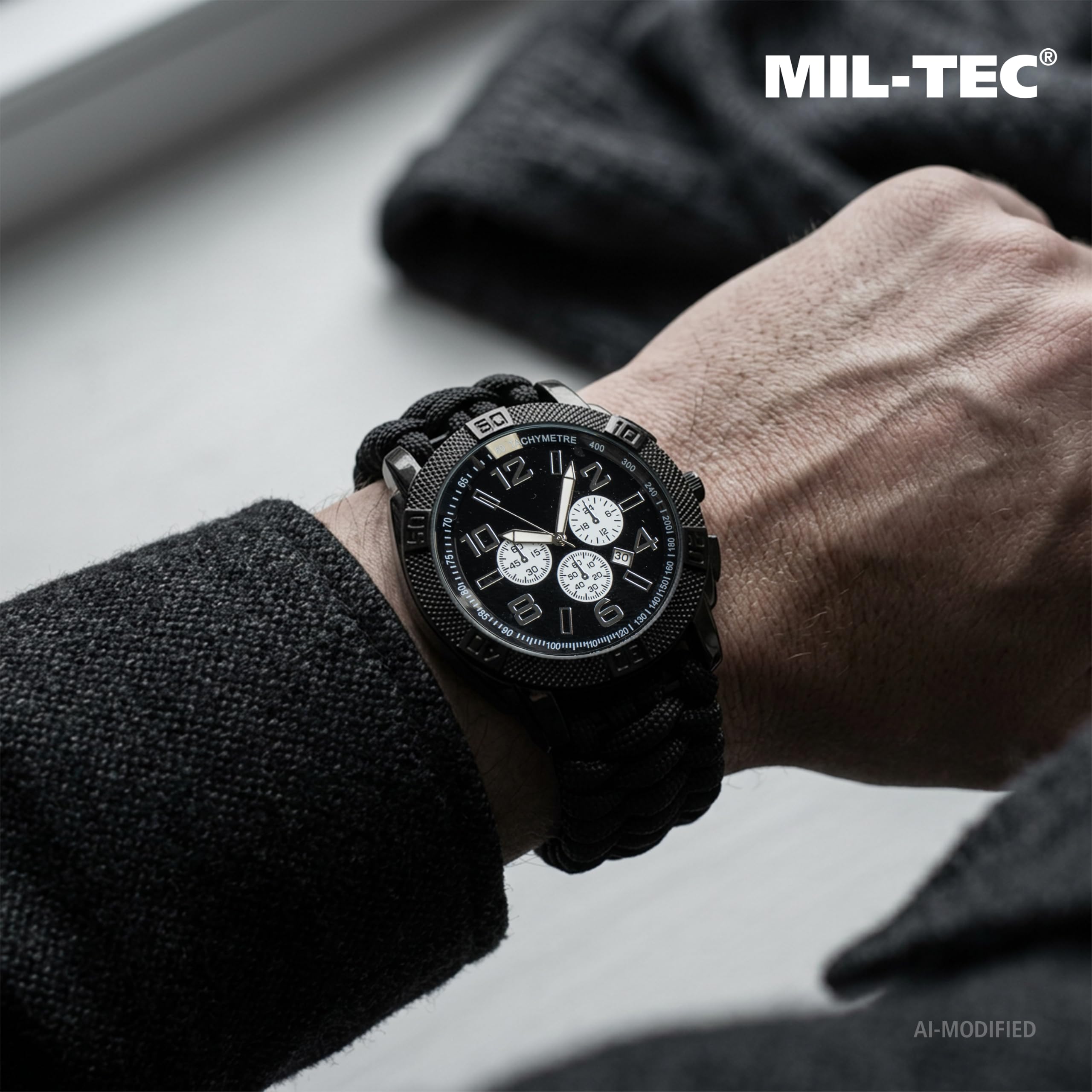 Miltec Paracord Orologio dell'esercito, Nero