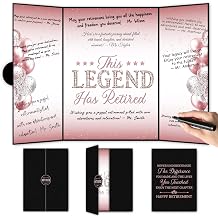 Black Pink Retirement Party Decorations, Retirement Party Guest Book for Men Women Happy Retirement Gifts