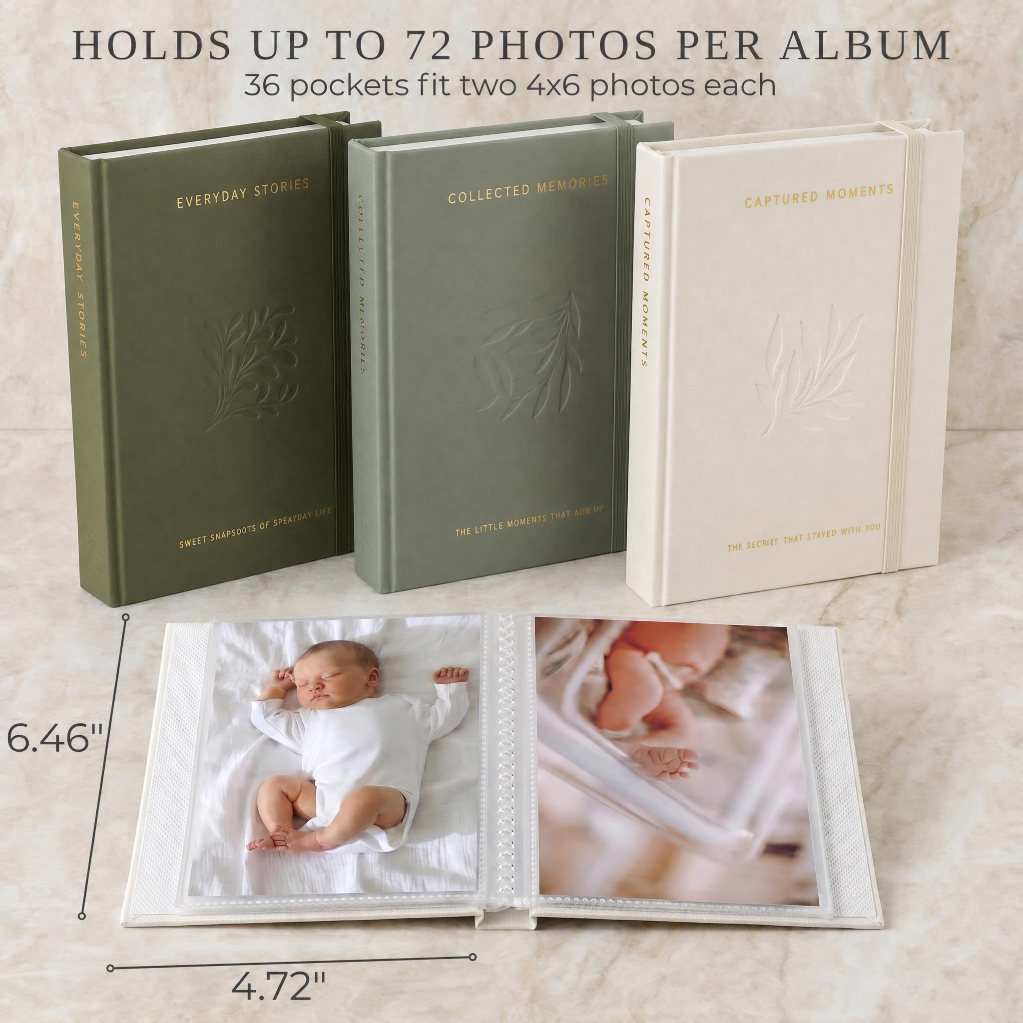 Amazon.com: Beautiful Photo Album Set of 3 For 4x6 Pictures