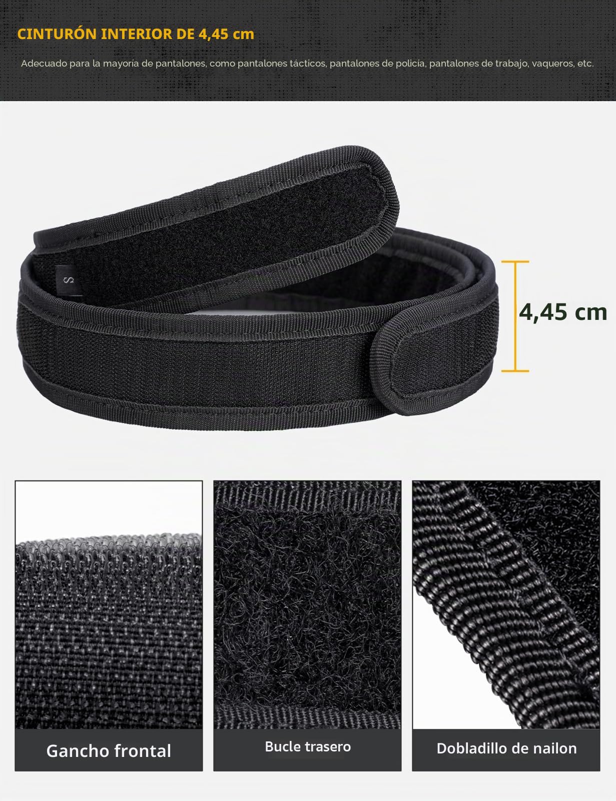 IDOGEAR Cinturón táctico MOLLE de 2« y cinturón interior de nailon de 1,75» con hebilla metálica de liberación rápida para uso militar al aire libre EDC