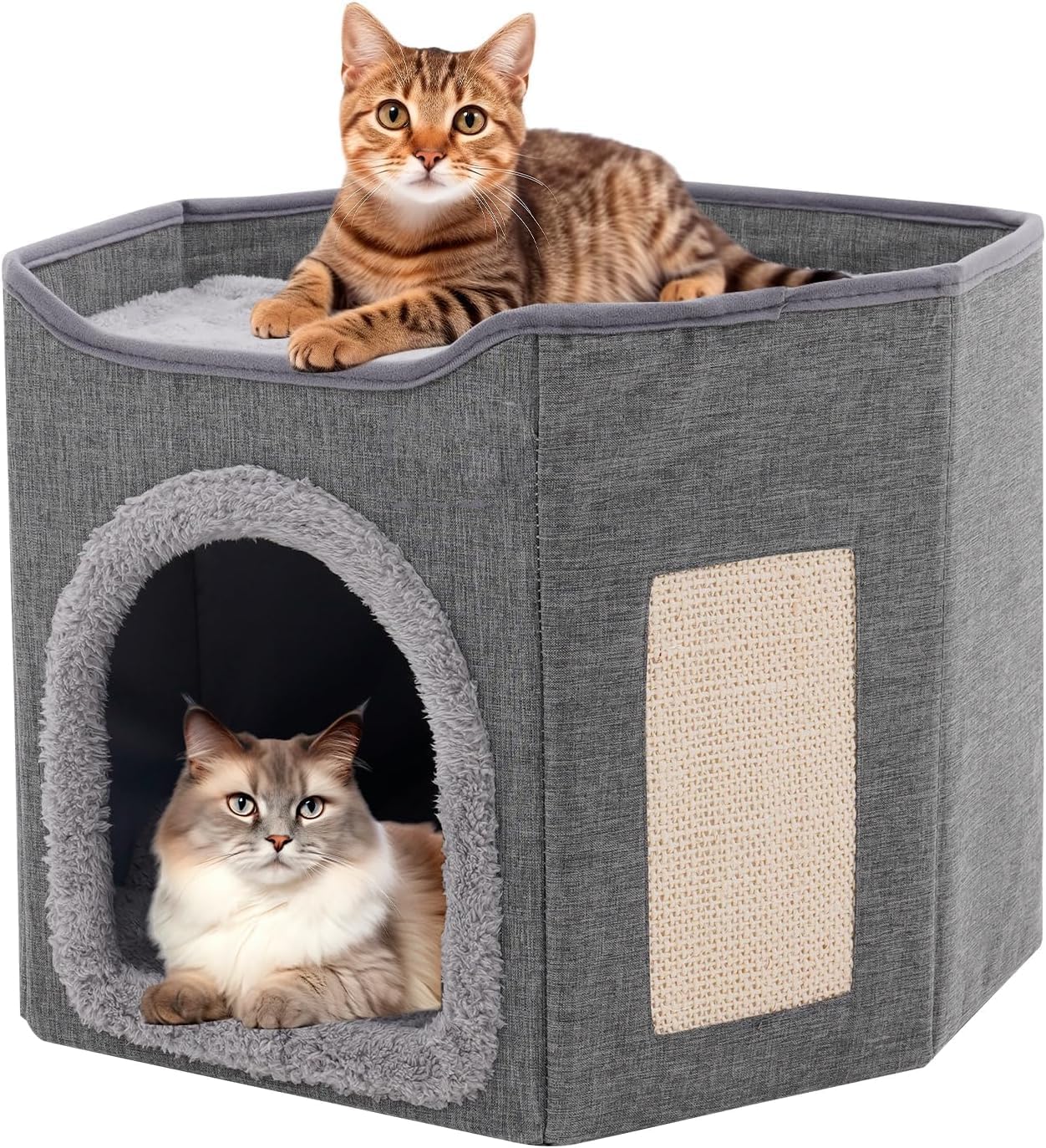 Large Cat House Cat Beds for Indoor Cats 2 Layer Kittens Cave for Pet Foldable Cat Hideaway Covered Kitten Condos with Scratch Pad Cushions Cats Cube for Small Medium Pets Kitten Dogs for All Seasons Large Cat House Cat Beds for Indoor Cats 2 Layer Kittens Cave for Pet Foldable Cat Hideaway Covered Kitten Condos with Scratch Pad Cushions Cats Cube for Small Medium Pets Kitten Dogs for All Seasons