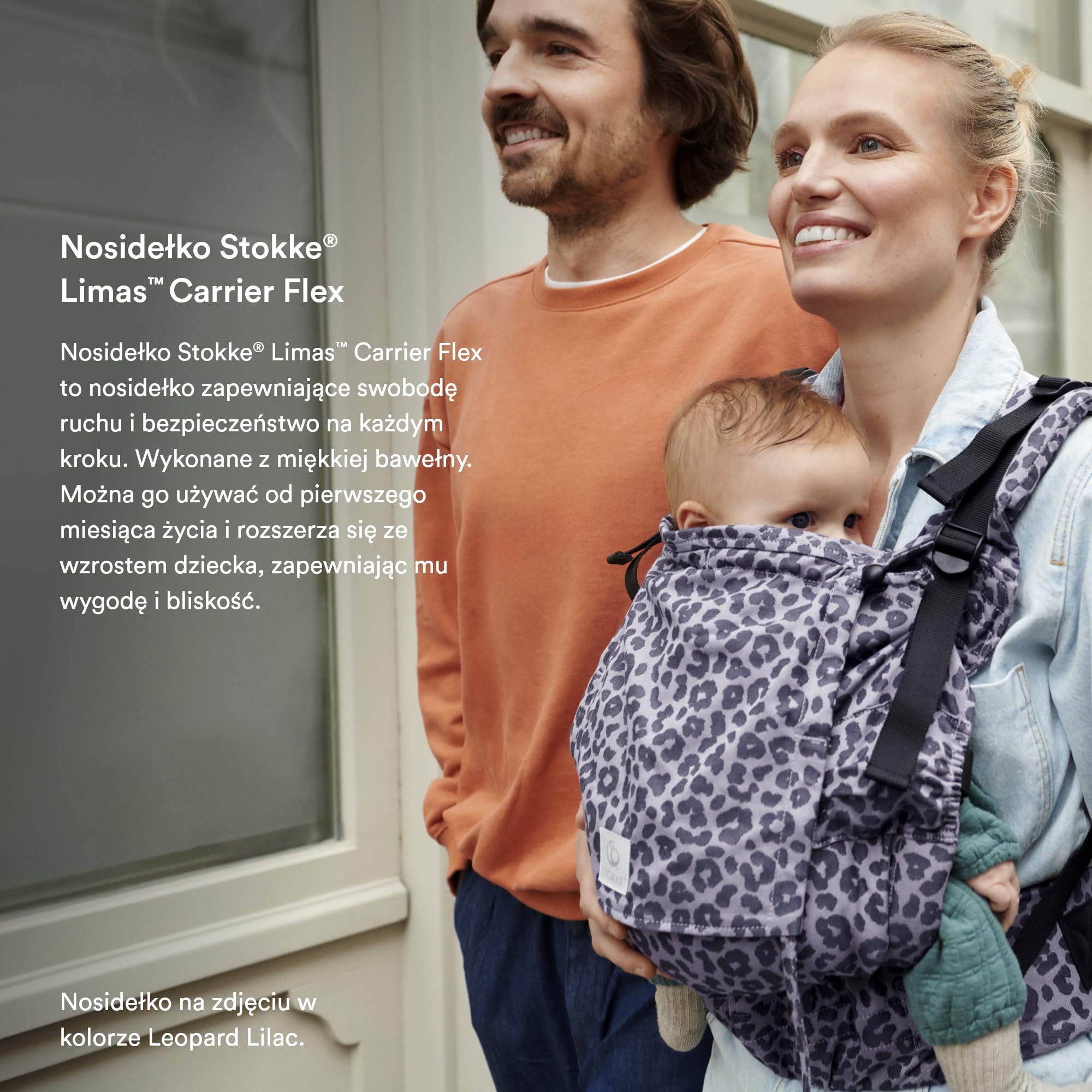 Nosidełko Stokke Limas Flex, Floral Beige (OCS) - Nosidełko z pełnym zapięciem - Trzy opcje noszenia - Bezpieczne dla dzieci od 1 miesiąca życia/4 kg do 20 kg