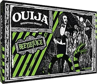 Ouija: Beetlejuice, Inspired by Tim Burton’s Cult Classic Movie, Collectible Classic Ouija Board Game with Green Planchette, Officially Licensed Collectible and Merchandise, 2-4 Players, Ages 8+