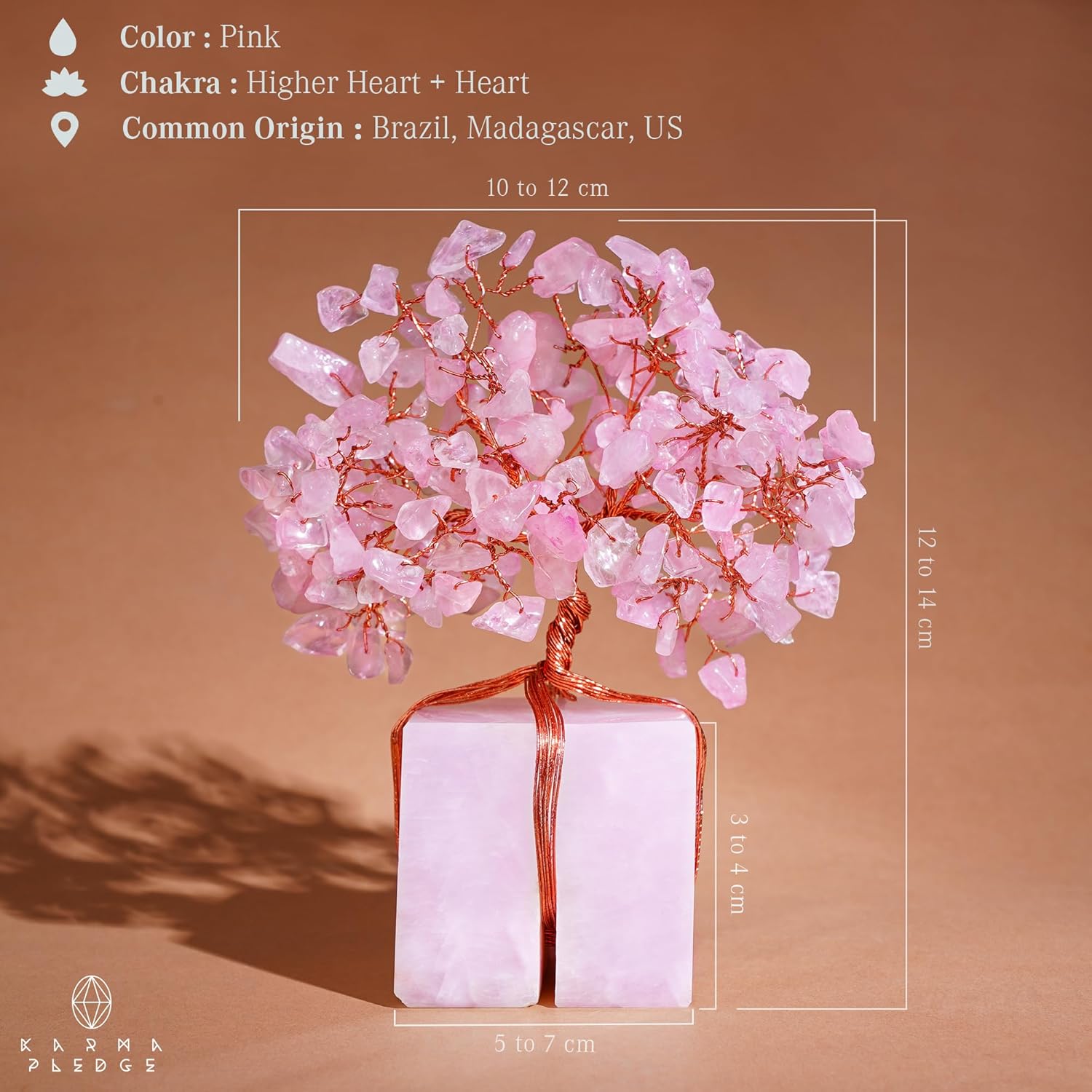 Rose Quartz Trees Gifts for Women, Mom, Sister, Unique Gifts for Her Birthday, Anniversary, 7 Chakra Healing Crystal and Stones for Positivity, Money, Good Luck, Tree of Life Home and Office Decor - Image 3