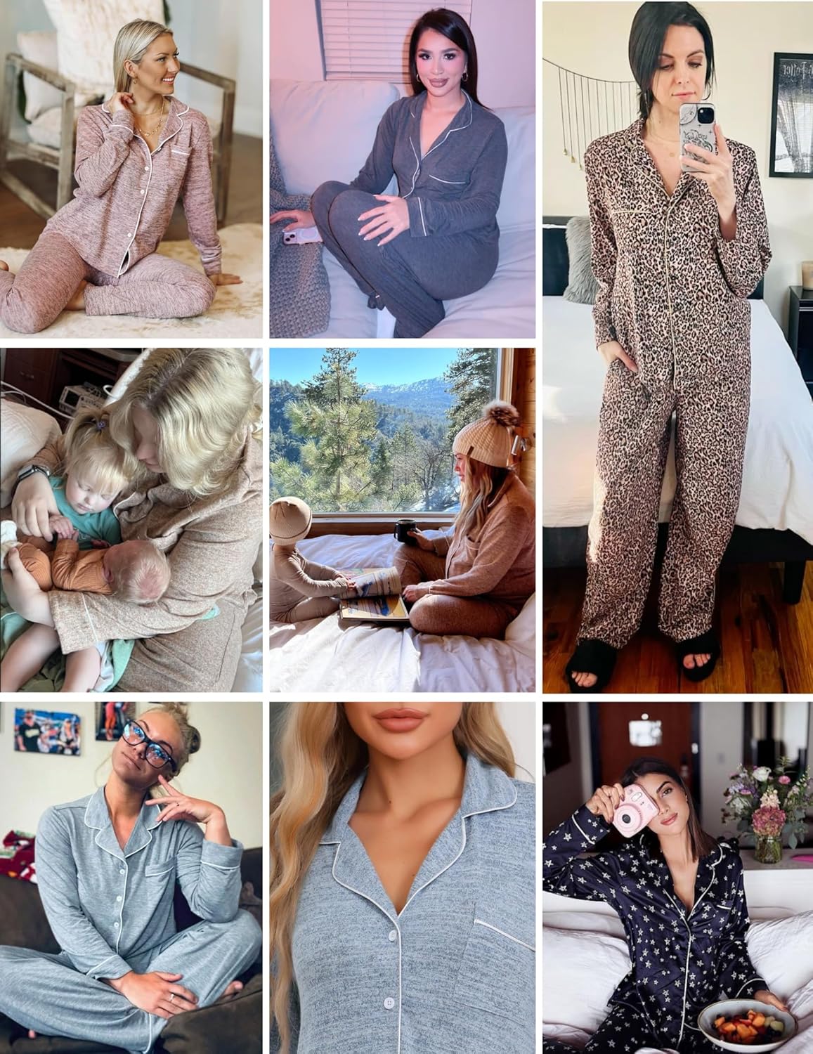 Ekouaer Women's Pajama Sets Long Sleeve Sleepwear Comfy Button Down Nightwear Long Pants Pjs Lounge Set with Pockets S-XXL - Image 6