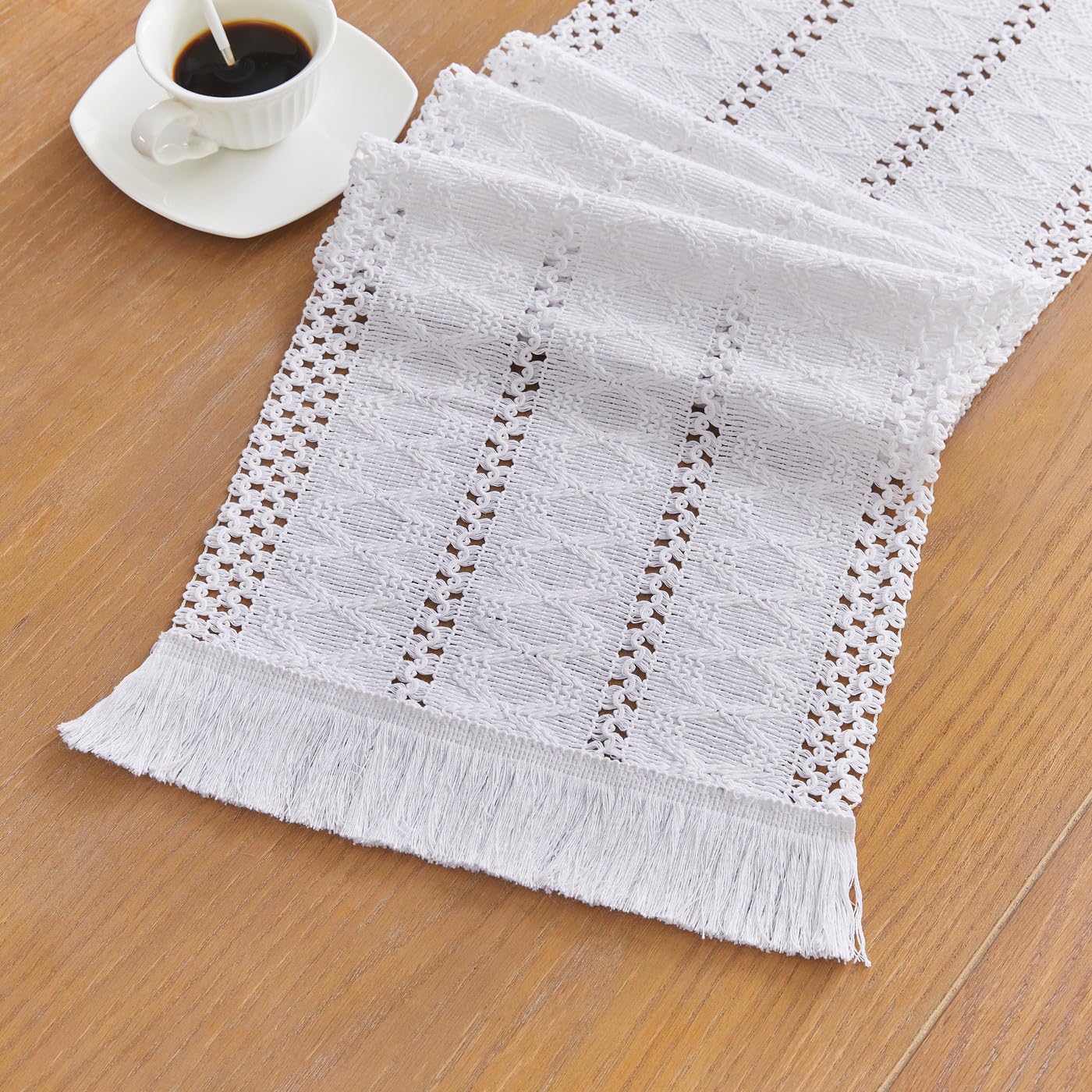GUJOXILA Boho Tischläufer Grün 30 x 122cm Outdoor Drinnen Ab
