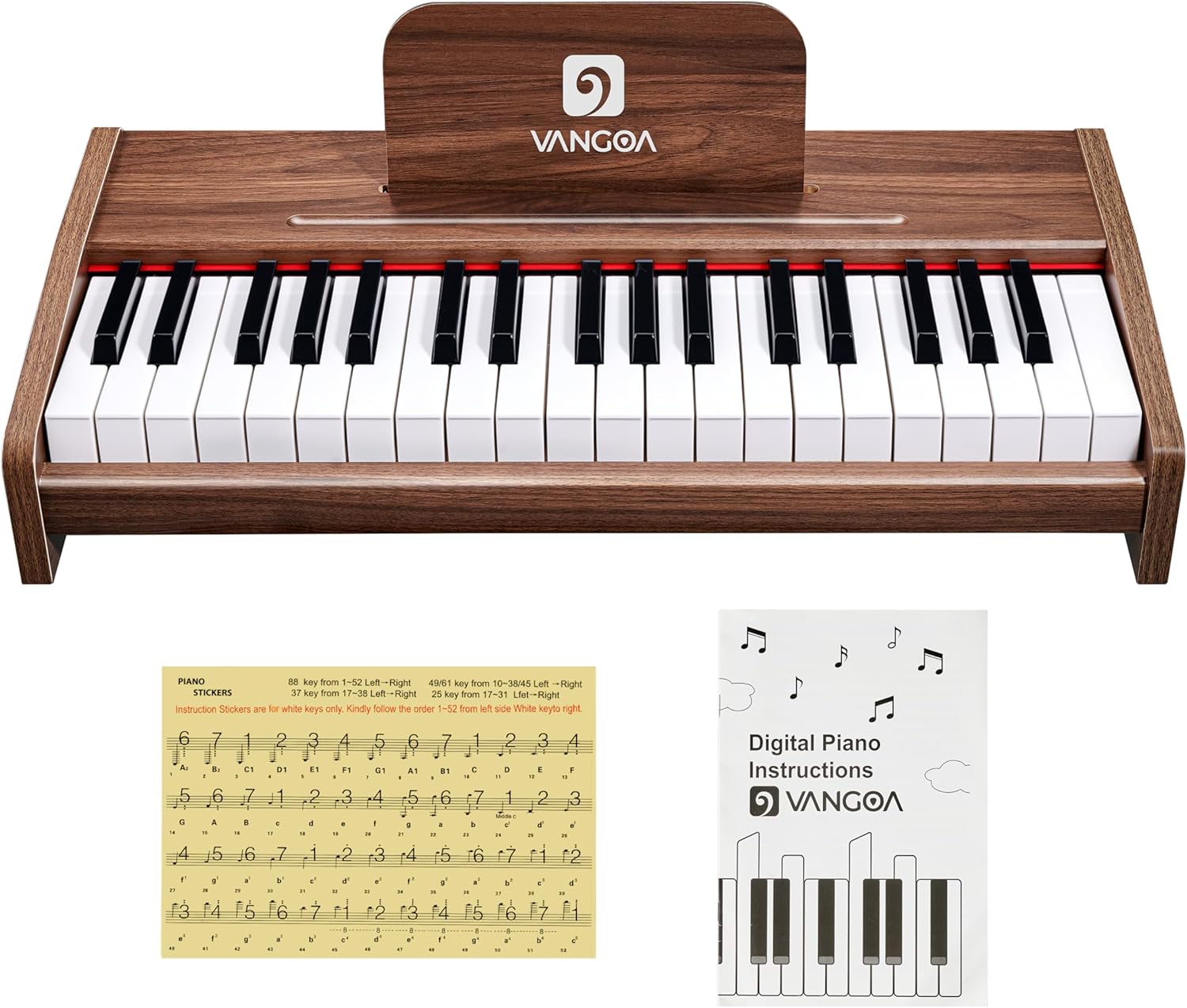 Vangoa Kids Piano Keyboard, 37 Keys Portable Piano for Kids, Music Educational Instrument, Wood for Girls and Boys