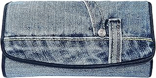 Bijoux de Ja Upcycling Blue Denim Large Capacity Money Flap Roomy Long Wallet Purse for Women BMW014