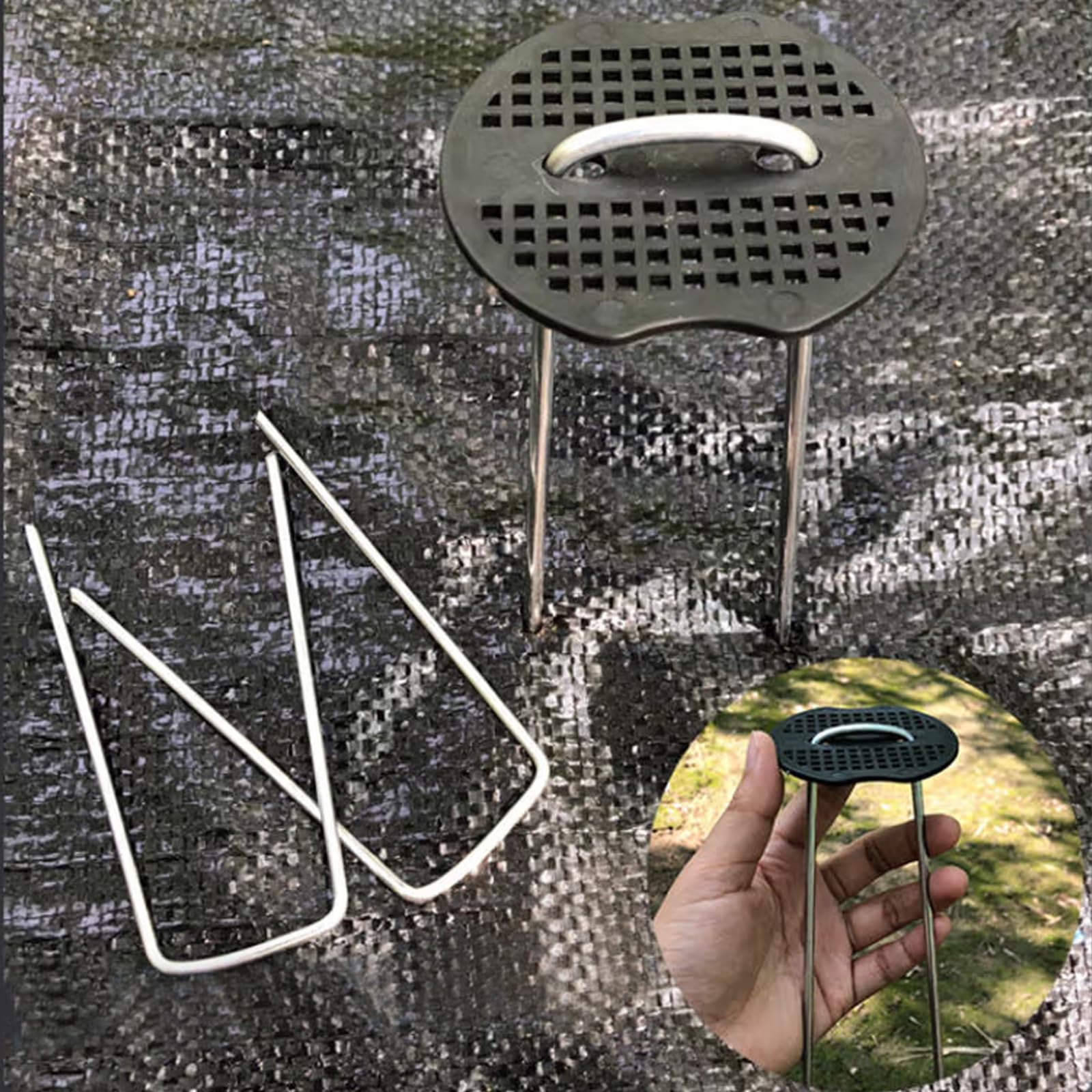 4 Pcs Piquets De Fixation 30cm Métal Noir - Ancrages Sol Pour Tente, Jardin & Treillis