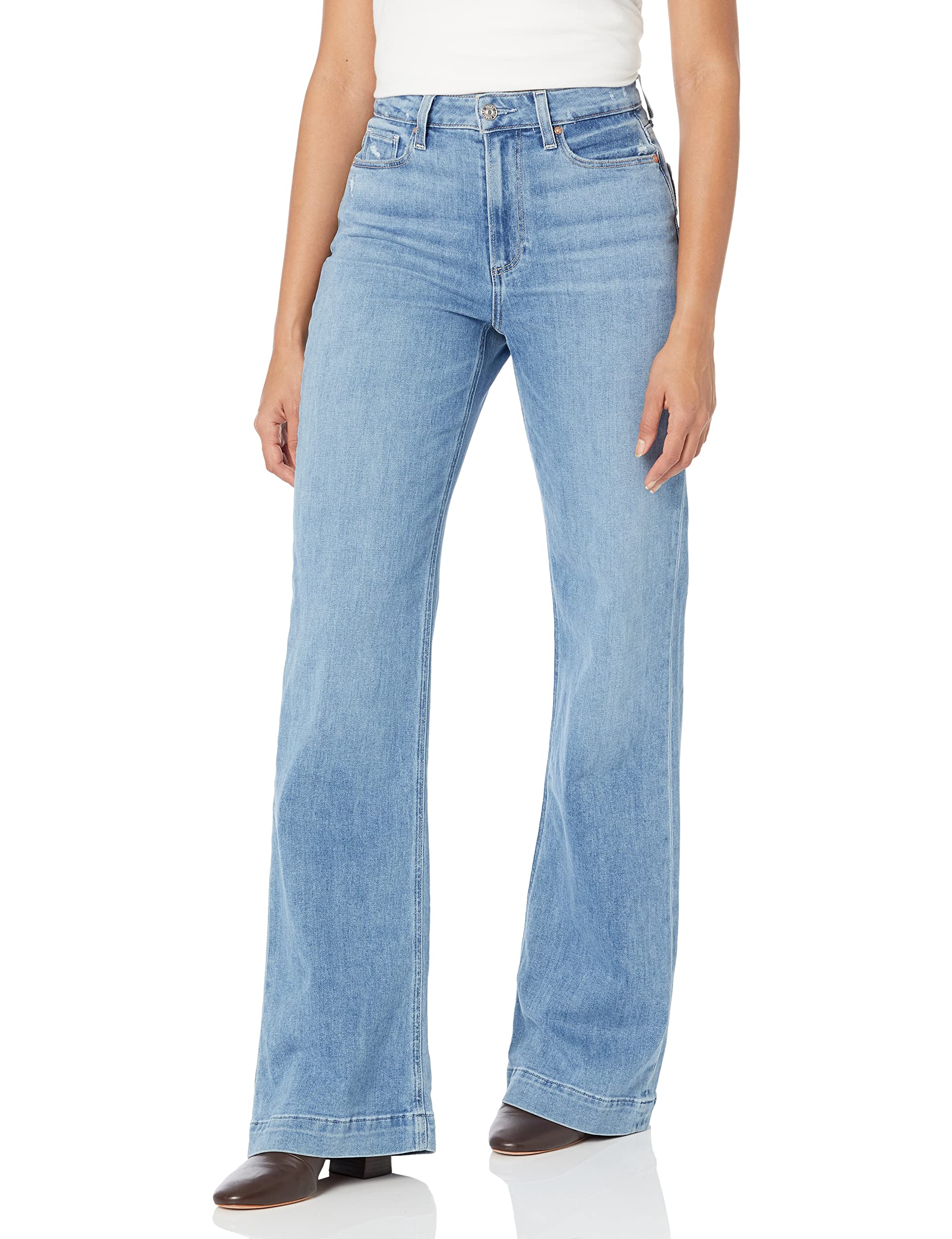 PAIGE Women's Flaunt Amour High Rise Wide Leg Waist to Hip Ratio in Say Anything