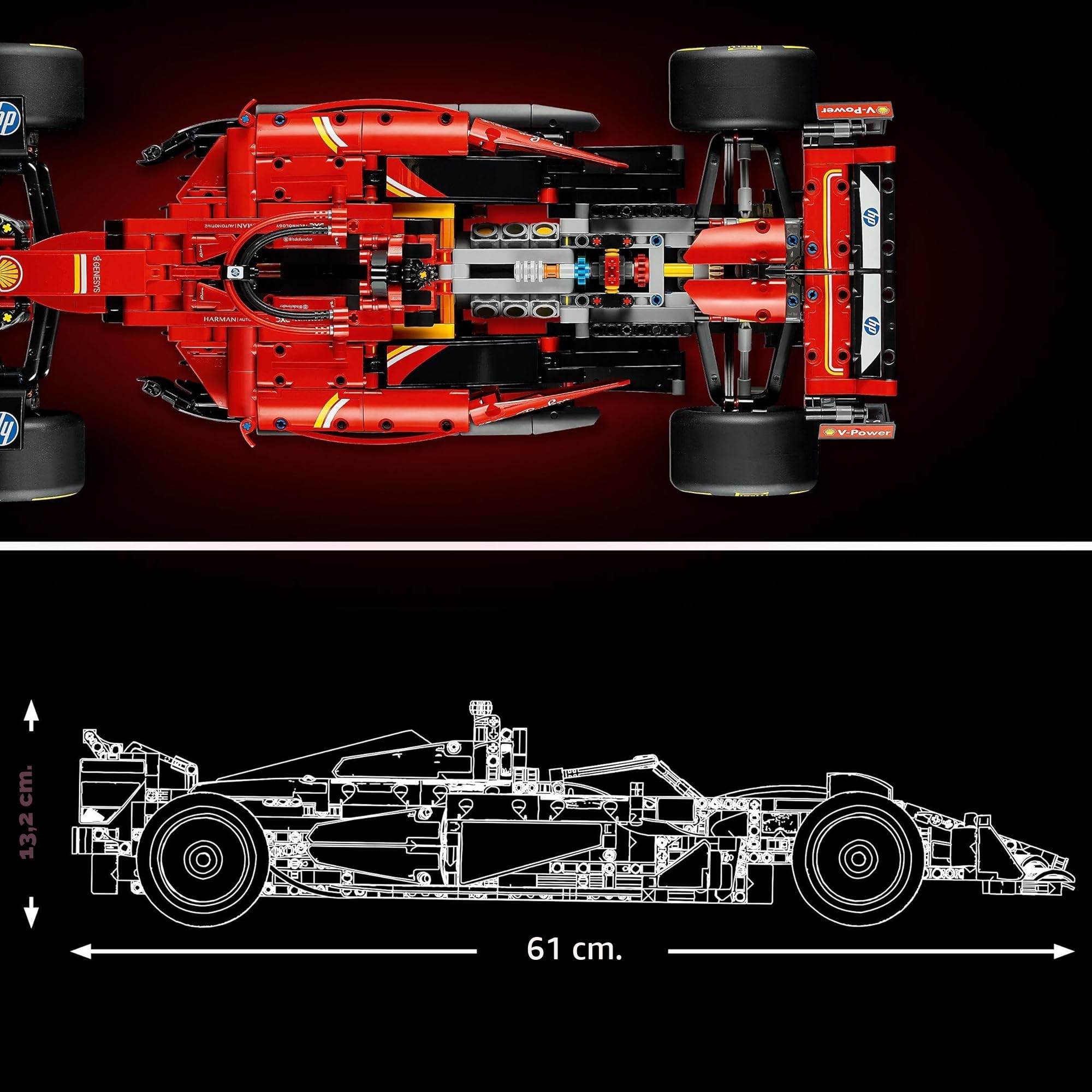 LEGO Technic Monoposto F1 Ferrari SF-24 - Modello di Auto Formula 1 da Collezione in Scala 1:8 con Motore V6, Cambio, Sterzo e DRS, Idea Regalo per Adulti, Uomo e Donna Fan Sport Motoristici 42207