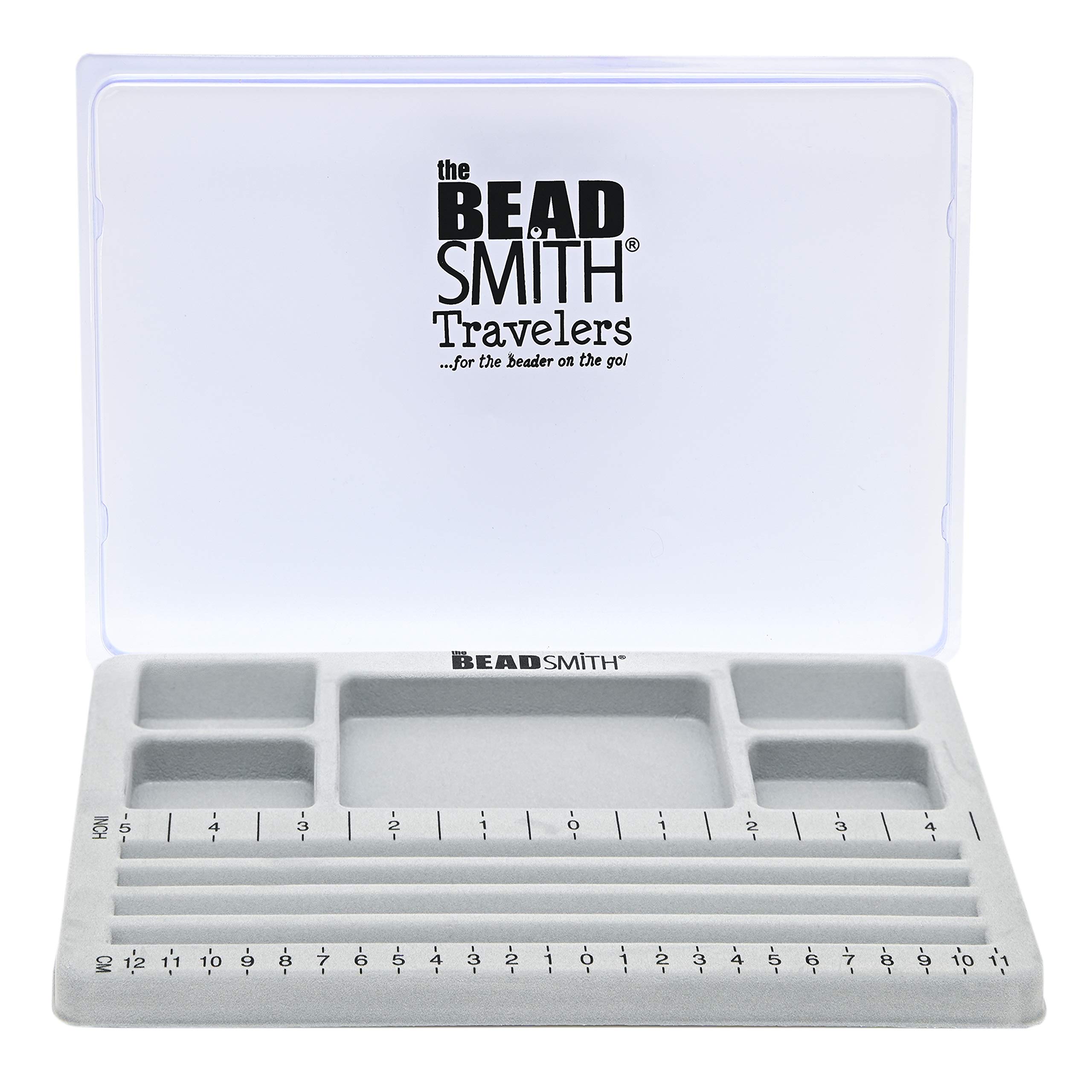 The Beadsmith Gray Travel Bead Design In Beading Board And Flock With Lid, 7.75 By 11.25-Inch