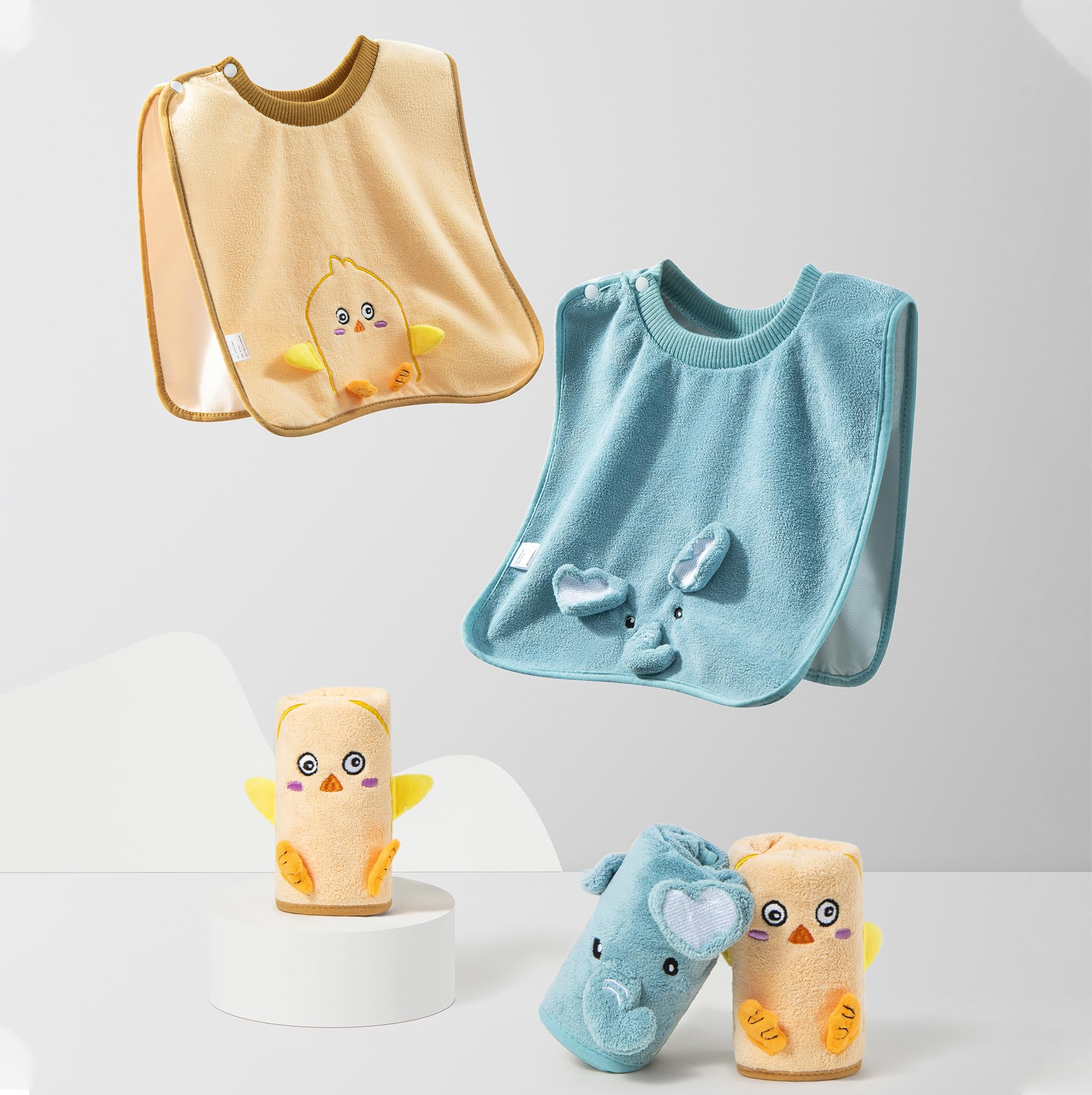 clberni 3 PCS Baby Bibs for Boys Bibs for Baby Girl,Waterproof Toddler Bibs 1-5 Years Good Absorbent