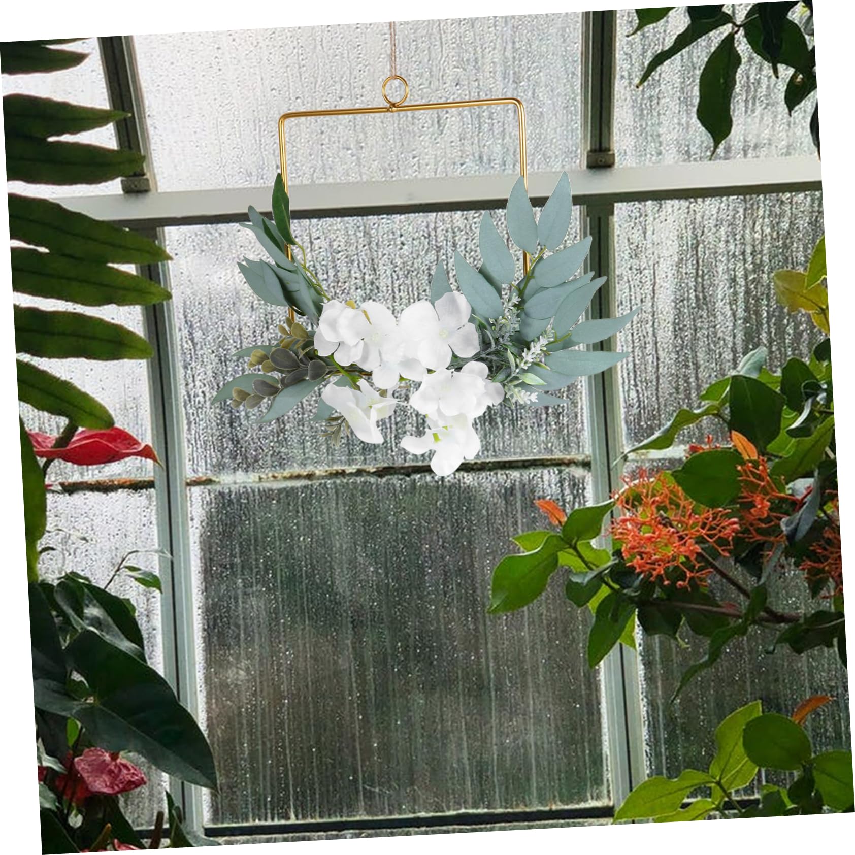 Abaodam 2 Stücke Girlande Dekoration Für Hochzeit Dekorative Kranz Hochzeit Party Hängen Girlande Hintergrund Hängen Blatt Decor