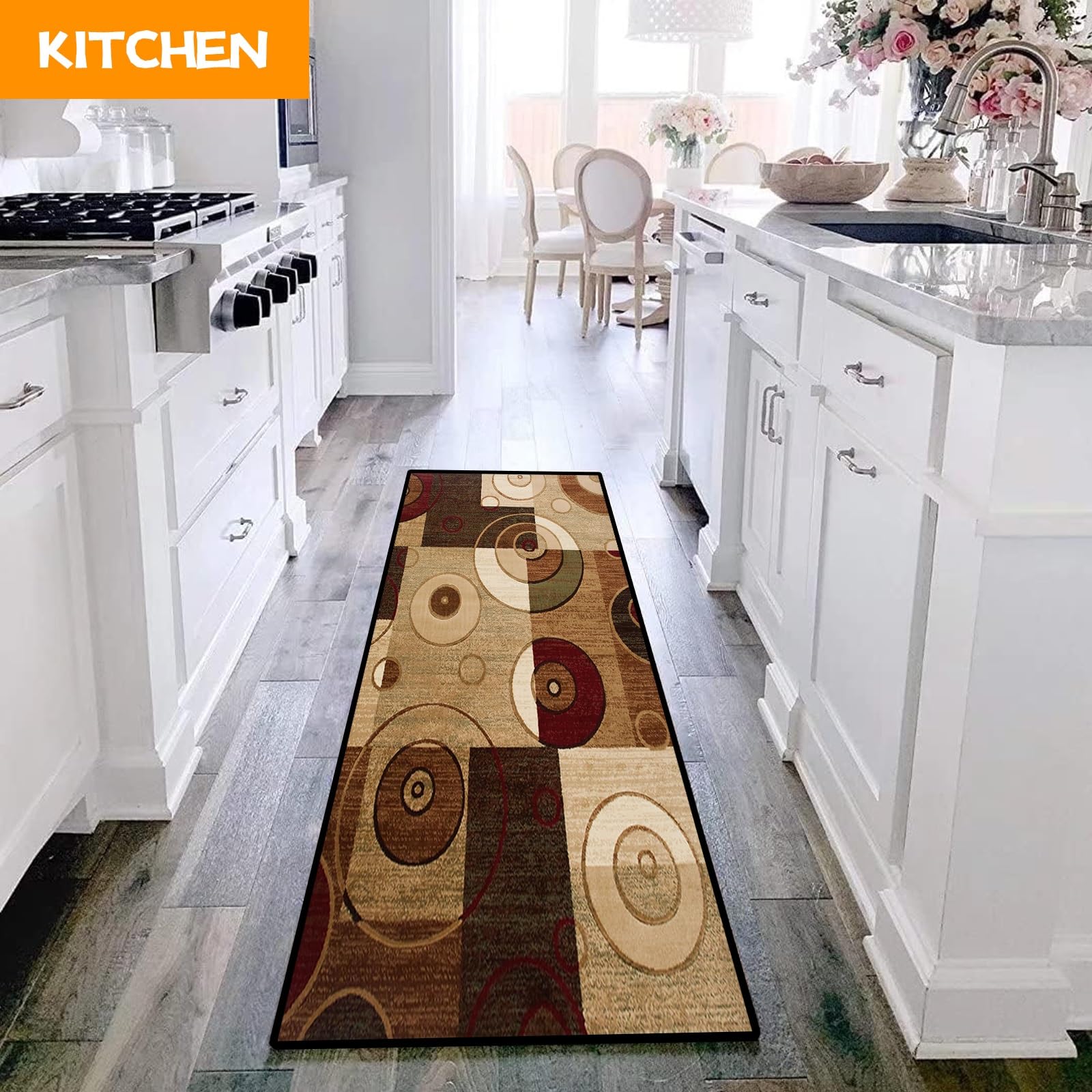 Tappeto Cucina Antiscivolo Lavabile 40 x 450 cm Morbida Microfibra Lavabile Passatoia Cucina Idrorepellente con Fondo Antiscivolo Adatto per corridoi, cucine, bagni, G