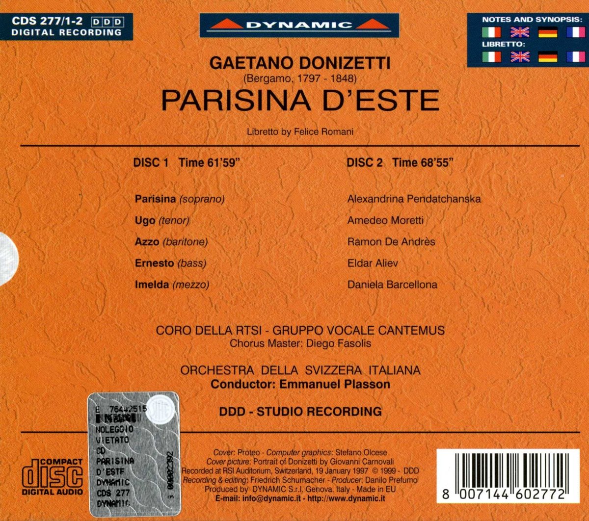 Parisina D'Este-Comp Opera