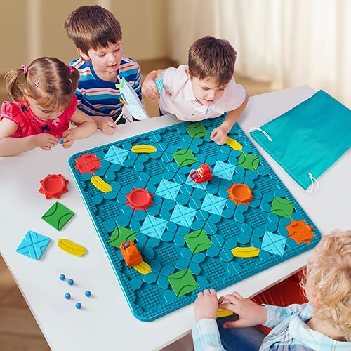 Miniatura 11 de Juegos de construcción de caminos lógicos, juego de mesa familiar STEM, juguetes educativos grandes de rompecabezas inteligentes, aprendizaje Verde