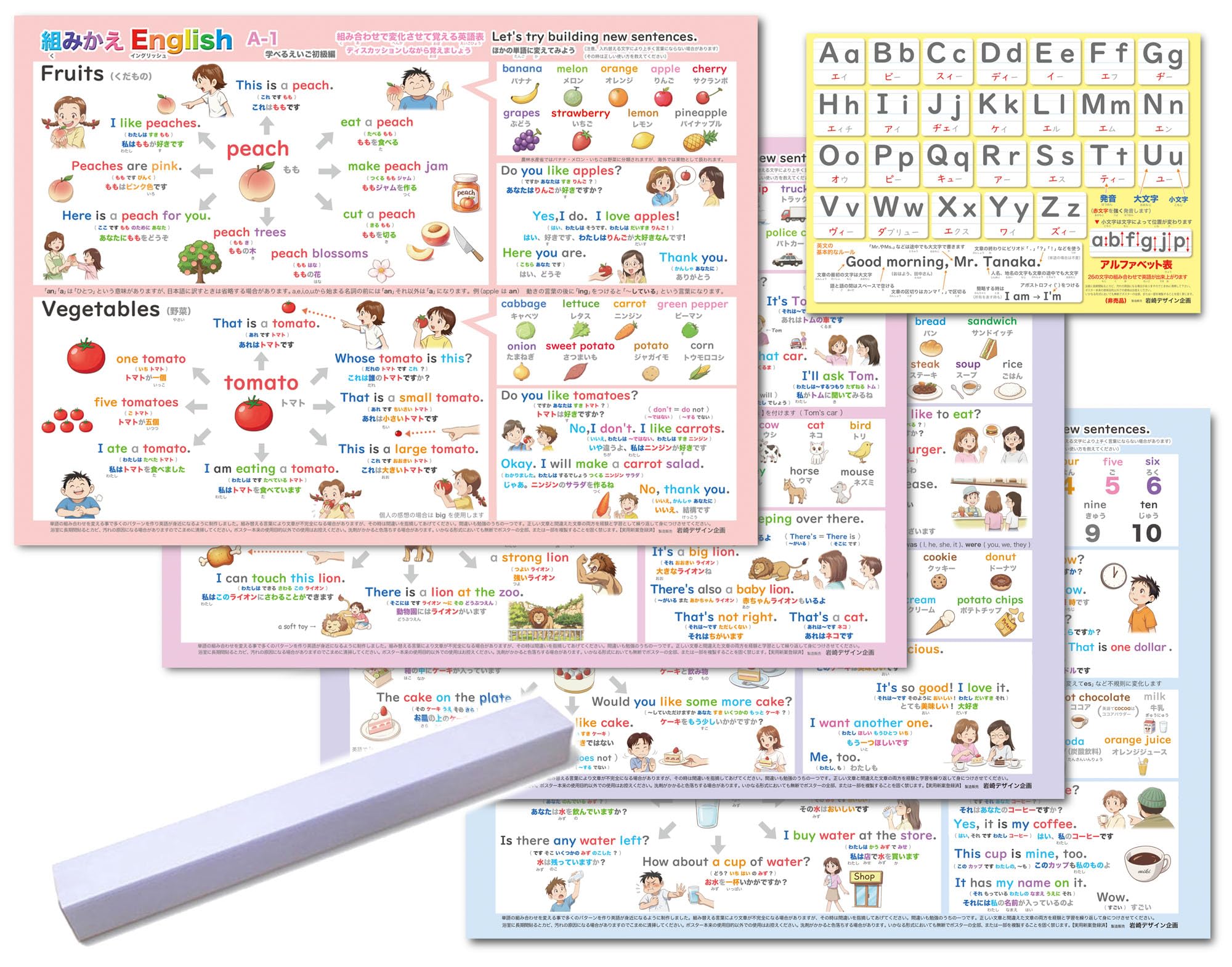 溢れかえる岸辺　ボーダーレス英語版4枚セット Amazon | 「学べる英語 組み換えイングリッシュ」初級編 A【ポスター