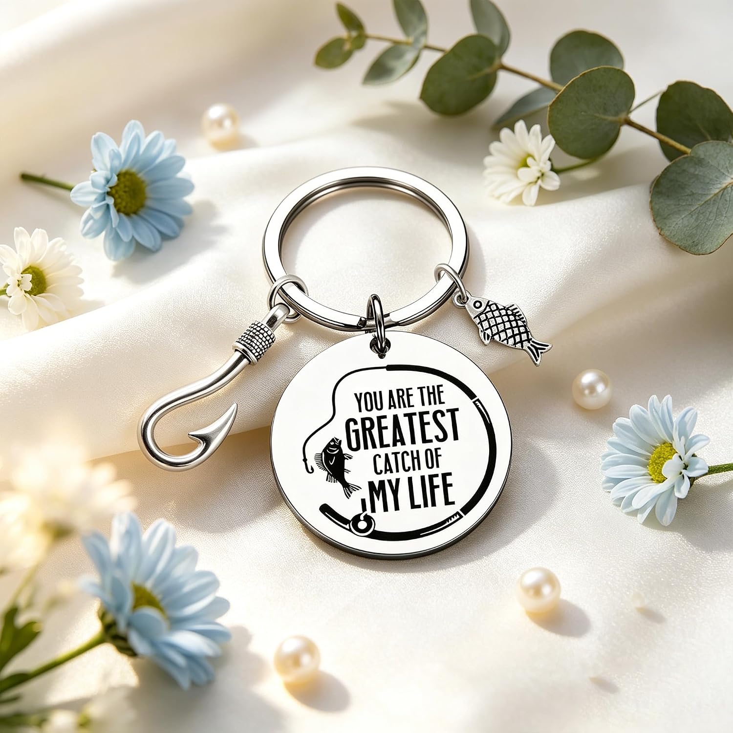Cool Fishing Accessories Fishing Keychain Fathers Day Gift for Boyfriend Dad Husband Hubby