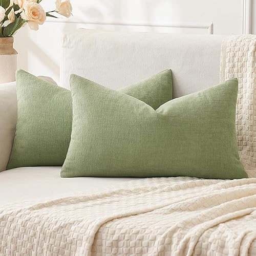 Miniatura 15 de MIULEE Juego de 2 fundas de almohada cuadradas decorativas de felpilla suave de 20 x 20 pulgadas para sofá, sala de estar y cama de color verde