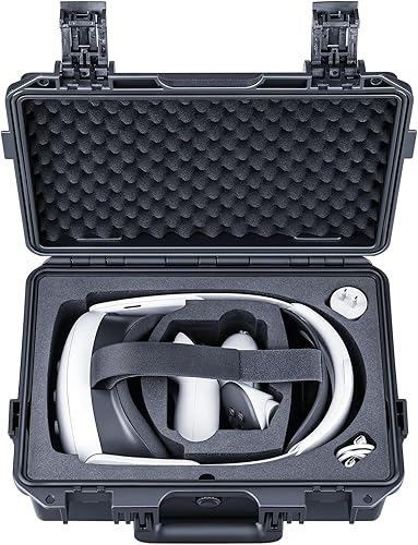 Lykus Titan OQ200 - Funda rígida impermeable, funciona con Quest 3SQuest 3Quest 2, compatible con correa oficial Elite, mejor protección solo funda