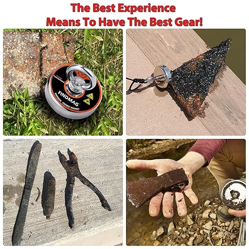Miniatura 4 de FINDMAG Kit de imanes de pesca con fuerza de tracción de 600 libras, kit de imanes súper fuertes para pesca magnética y recuperación, idea de regalo