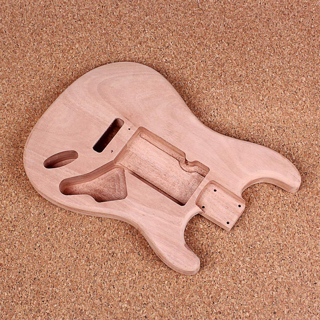 Alnicov Corpo per chitarra elettrica non finito per chitarra Fender Stratocaster ST accessorio fai da te in legno di noce rosso