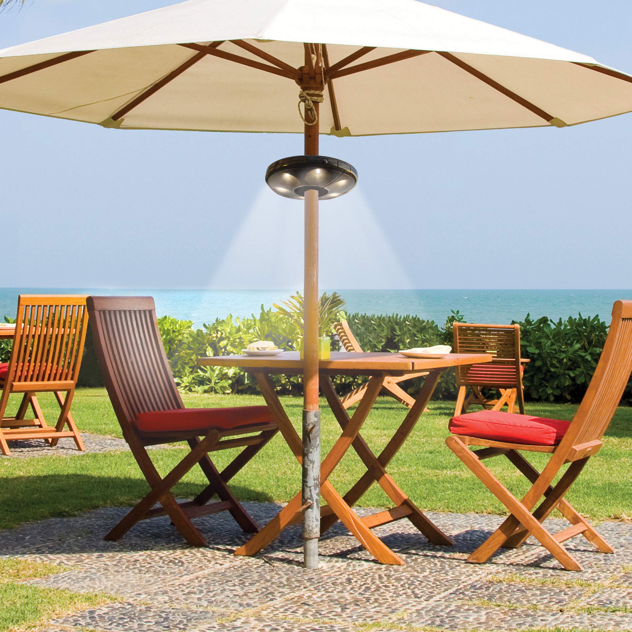 11 ft black patio umbrella Safavieh 11 ft. Venice Crank Umbrella Navy & White