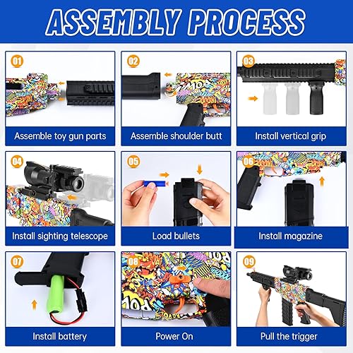 Miniatura 5 de Pistola de juguete para dardos Nerf Guns  Rifle de francotirador de juguete realista con alcance, 100 balas de espuma suave, 3 revistas, pistola de