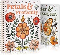ZICOTO Funny Adult Coloring Books Set of 2: Floral & Woodland Designs for Stress Relief, Laughter & Relaxation - Ideal Gift for Women