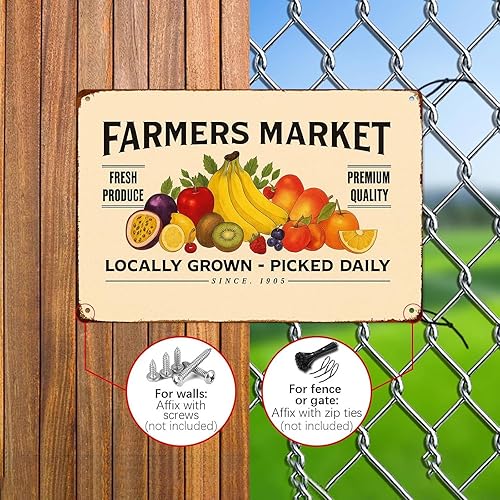 Miniatura 4 de Retro-Style Plates For Farmers Market Signs Posters Funny metal sign For Man Cave bathroom Farm Bedroom living room Kitchen Garage Wall Decor 8 * 12