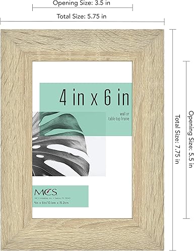 Miniatura 4 de MCS Industries Studio Gallery - Marcos con textura de madera natural, de 4 x 6 pulgadas  10.16 x 15.24 cm., 4 unidades