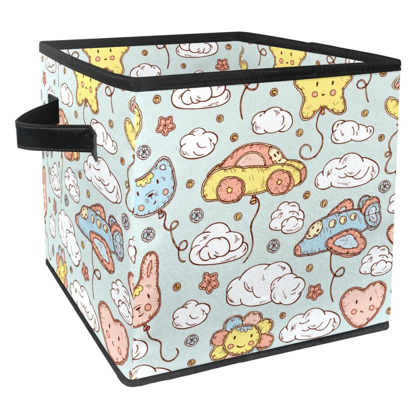 Boîte de rangement en tissu pour placard et chambre d'enfant Nuages