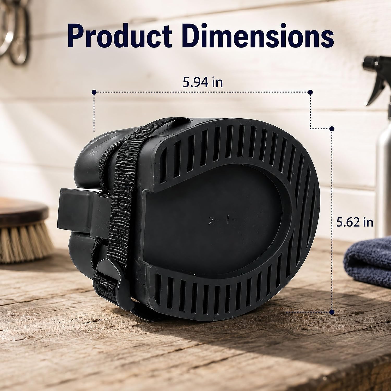 Horse Hoof Boots, 2 Pack Rubber Hoof Protectors for Riding (L) | rubber shell, adjustable strap, textured sole, easy to clean, for riding training turnout and daily hoof care