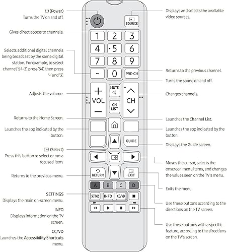 Miniatura 2 de Mando a distancia universal BN59-01315A para todos los televisores Samsung RU7100, RU710D, RU7200, RU7300, RU730D, TU7000, TU700D Smart 4K UHD 7