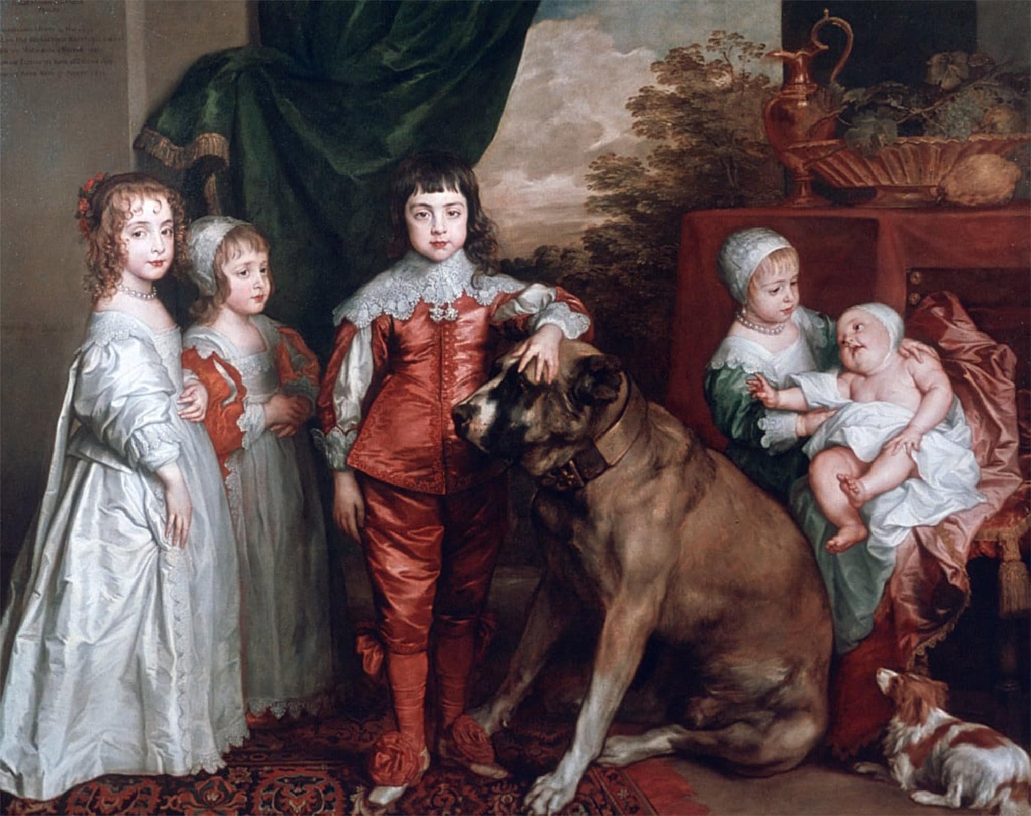 POSTERIIk Famous Modern Artwork Art Mural the Five Eldest Children of Charles I by Anthony Van Dyck Oil Paintings Pictures for Home Decor 60x90cm