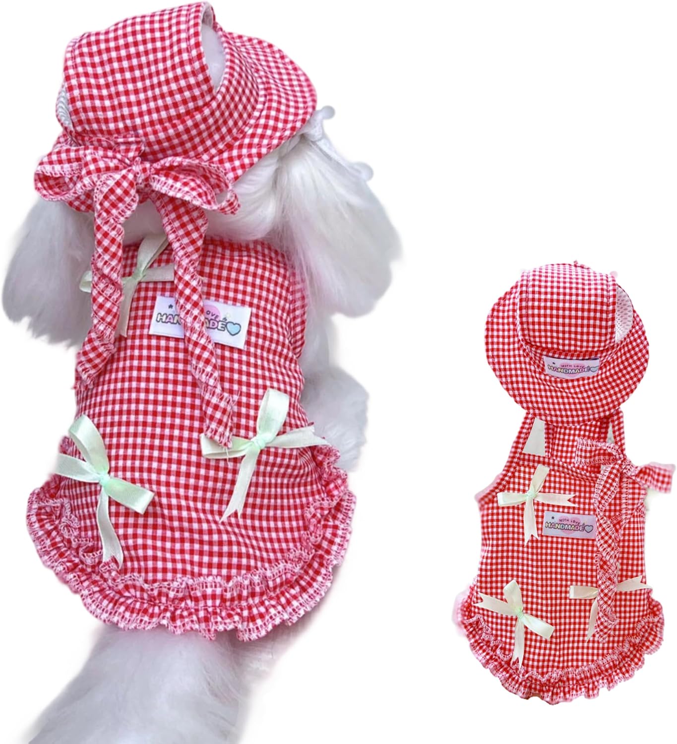 Vestido para Perro con Sombrero Mezclilla Rosa Talla XS